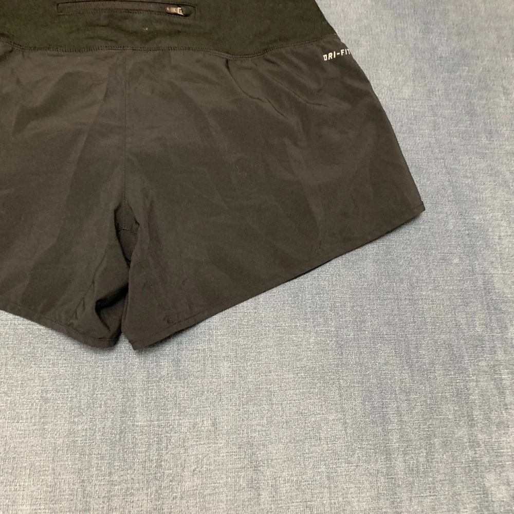 Nike Dri Fit Running Shorts Womens Small Black Stretch Logo Elastic Waist Sport